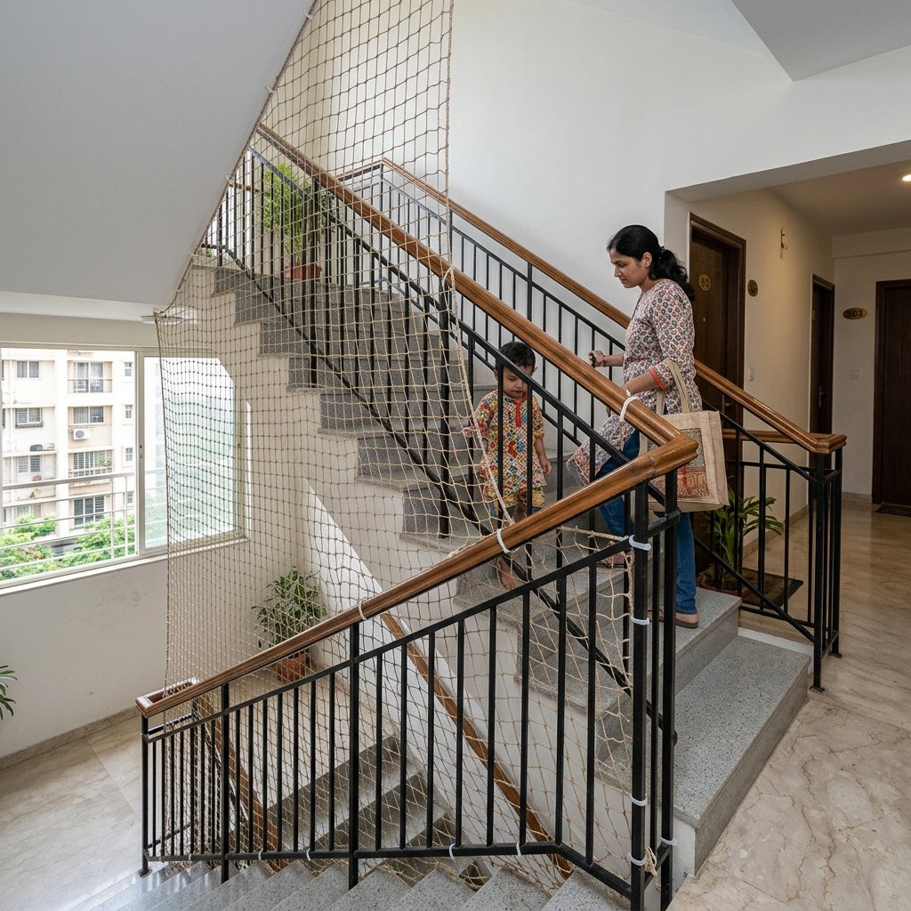 Staircase Safety Nets Detail